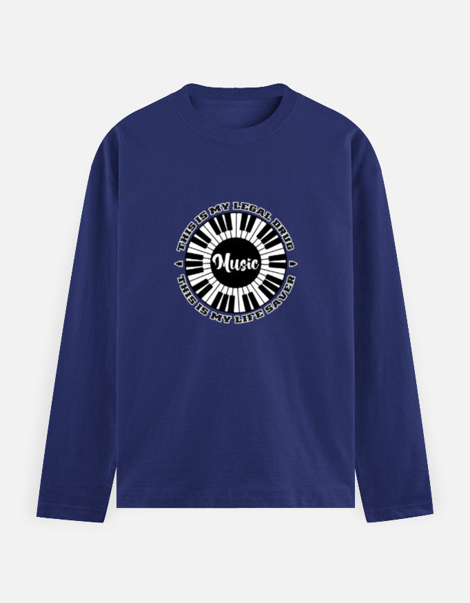 C-Labs Music Is My Drug Full Sleeve T-Shirt Royal Blue Front_1_c_9_a05dea22-e88f-4237-ba70-46cf69640ffa
