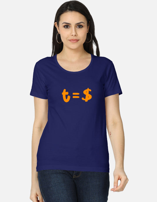 C-Labs Time Is Money Women's Classic T-Shirt Royal Blue Front_1_c_9_acb362f5-6222-4114-8543-383780c3d125