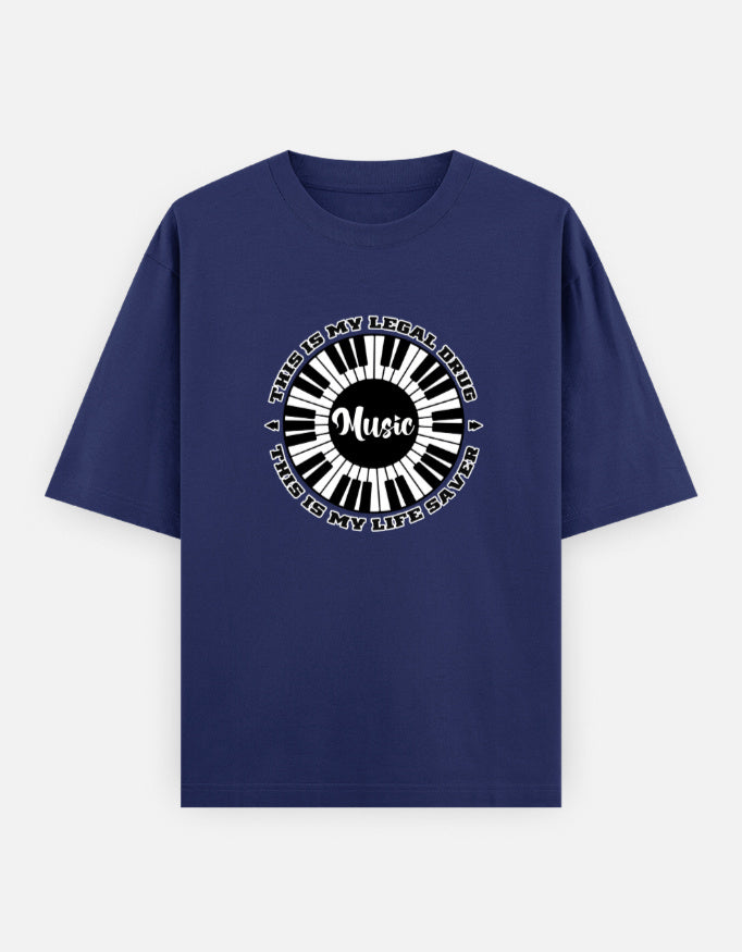 C-Labs Music Is My Drug Oversized Classic T-Shirt Royal Blue Front_1_c_9_be065a53-9536-4add-a2a1-78093fffd5c4