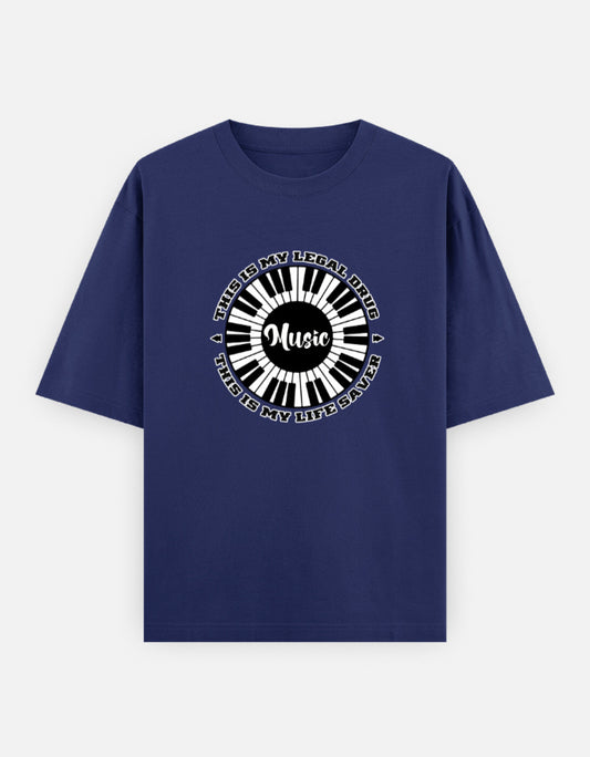 C-Labs Music Is My Drug Oversized Classic T-Shirt Royal Blue Front_1_c_9_be065a53-9536-4add-a2a1-78093fffd5c4