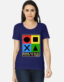 C-Labs Born to Play. Forced to Work Women's Classic T-Shirt Royal Blue Front_1_c_9_c63cd0d9-9674-4c8e-b89d-3fdb4ad43226