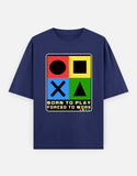 C-Labs Born to Play. Forced to Work. Oversized Classic T-Shirt Royal Blue Front_1_c_9_d8fa91db-4a91-447a-a193-d5a22337e6c7