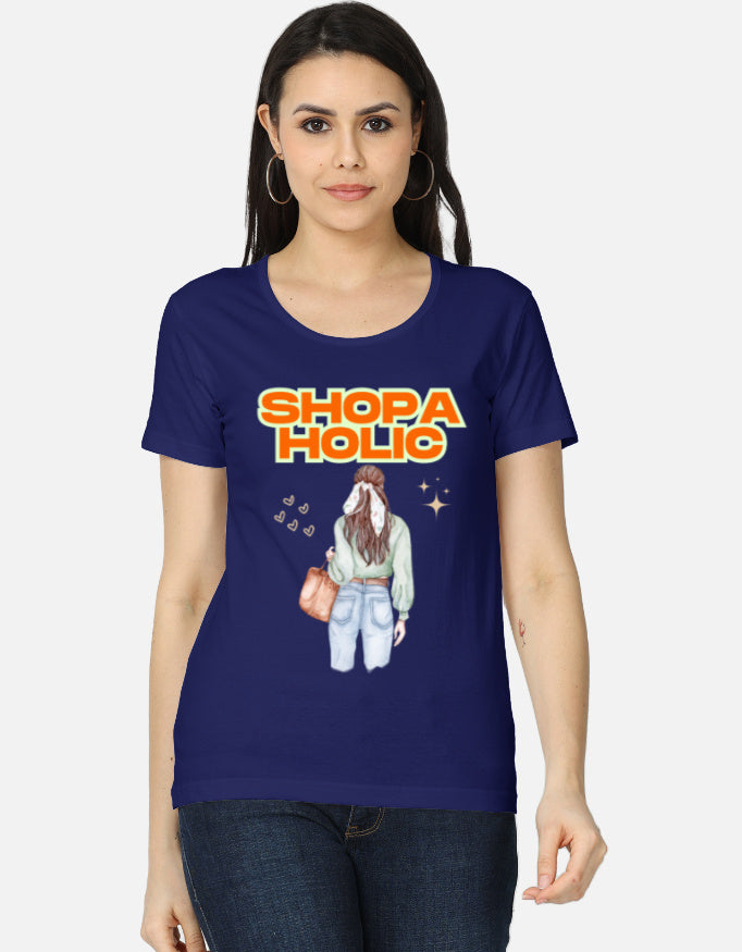 C-Labs Shopaholic Women's Classic T-Shirt Royal Blue Front_1_c_9_db847f4f-965a-4bd2-9d95-ff78313a5e6e