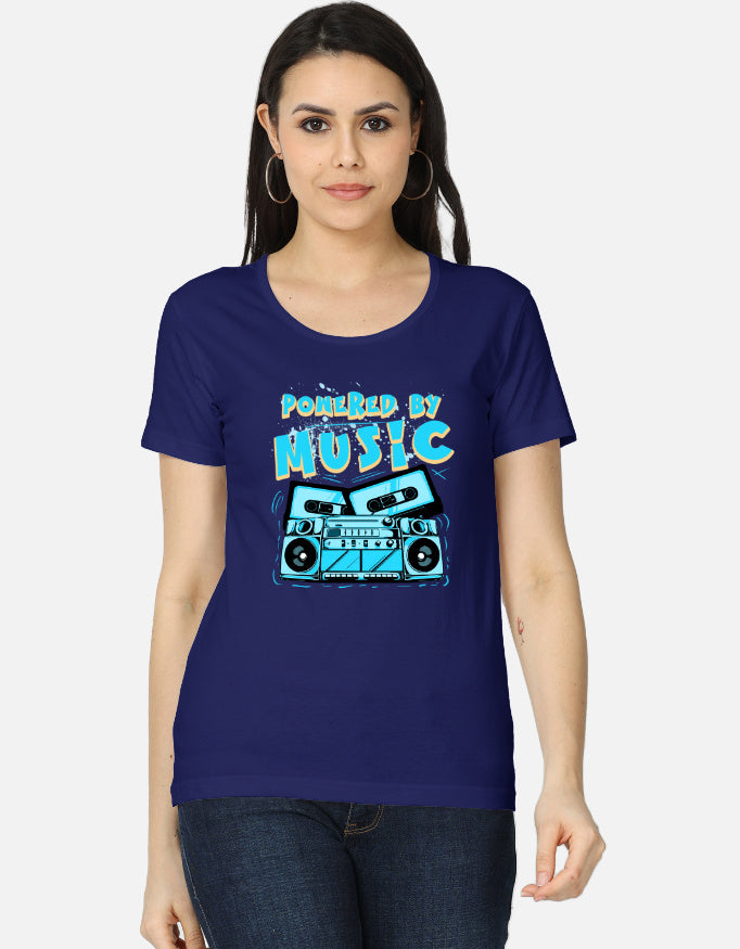 C-Labs Powered By Music Women's Classic T-Shirt Royal Blue Front_1_c_9_f8bdb351-2a8c-4839-aaee-46d97586e045