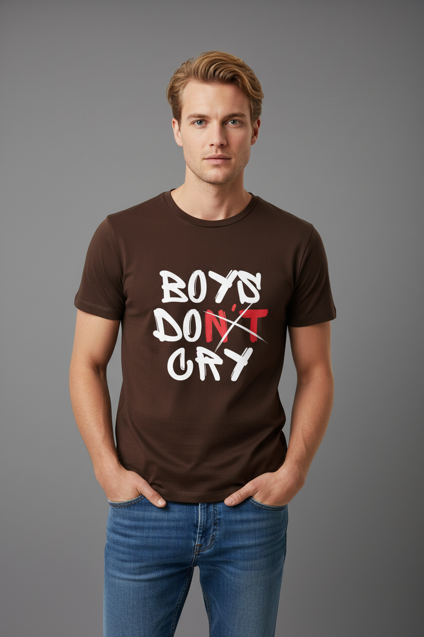 C-Labs Boys don't cry Classic Crew T-Shirt VG-43-311781142-__AT