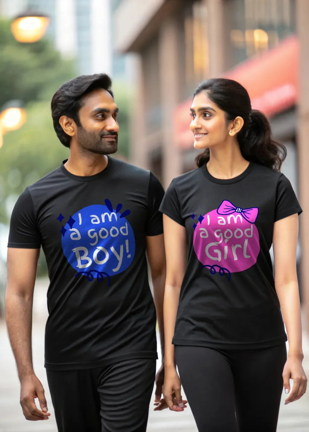 C-Labs Good Boy/Girl Classic Crew T-Shirt a-photorealistic-indian-male-and-female-couple-mod_4_4210e211-24de-407d-bd07-86681f0c2c09