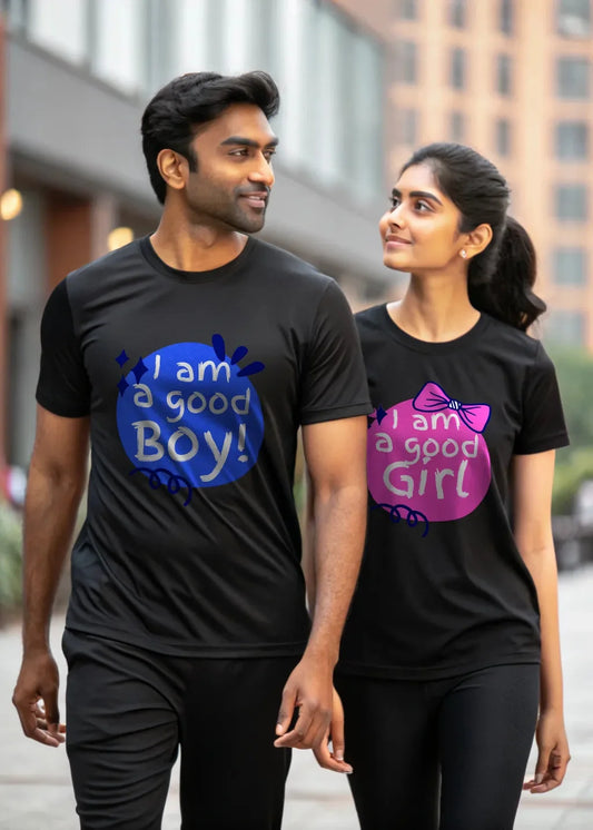 C-Labs Good Boy/Girl Classic Crew T-Shirt a-photorealistic-indian-male-and-female-couple-mod_5