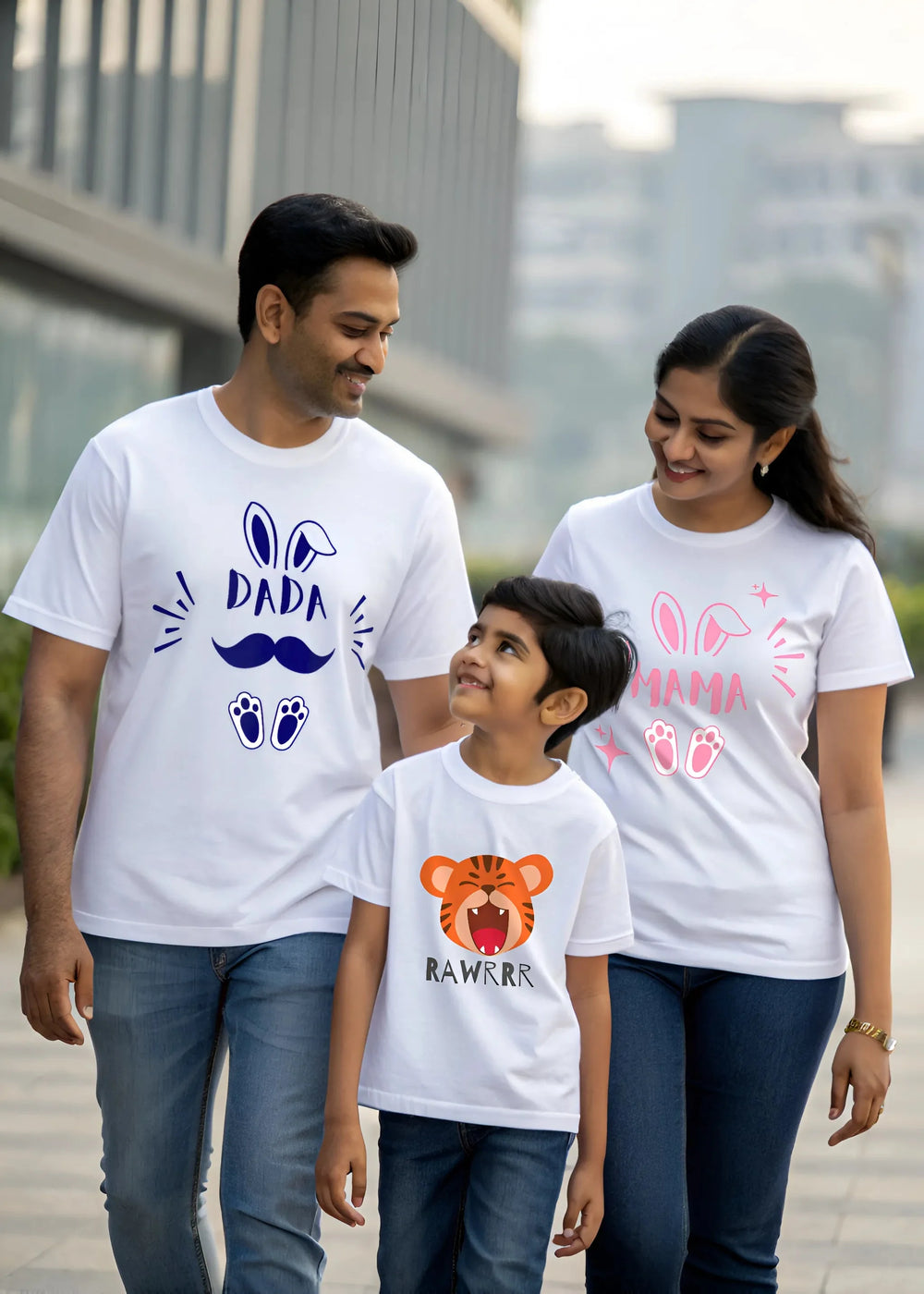 C-Labs Bunny Parents Classic Crew T-Shirt a-photorealistic-indian-male-and-female-couple-mod_6